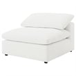 Benjara Allias Modular Armless Chair- White Boucle Fabric- Plush Foam Cushions