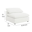 Benjara Allias Modular Armless Chair- White Boucle Fabric- Plush Foam Cushions