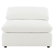 Benjara Allias Modular Armless Chair- White Boucle Fabric- Plush Foam Cushions