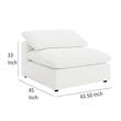 Benjara Allias Modular Armless Chair- White Boucle Fabric- Plush Foam Cushions