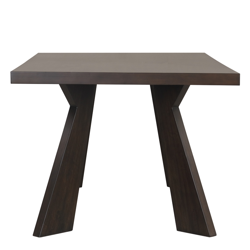 Benjara Kiana Dining Table- Dark Brown Solid Rubberwood- Rectangular 72 Inch