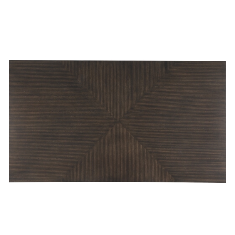 Benjara Kiana Dining Table- Dark Brown Solid Rubberwood- Rectangular 72 Inch