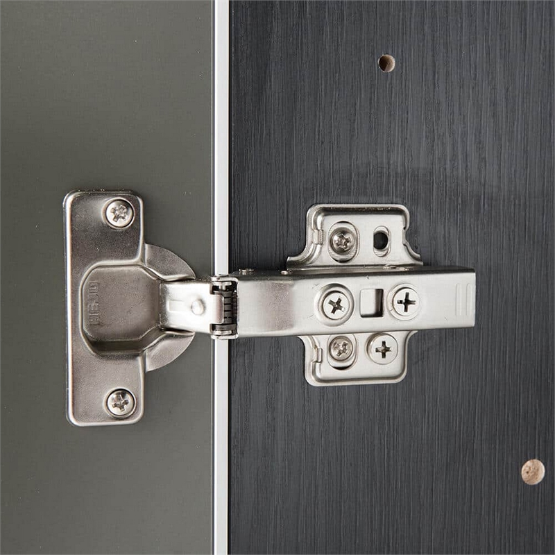 Benjara Asti Garage Wall Storage Cabinet- 32 Inch- 2 Doors- Gray Metallic