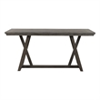 Benjara Ghy Counter Height Table- Brown Solid Acacia Wood- Rectangular 80 Inch