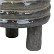 Benjara Garden Planter- Decorative Turned Style Glossy Gray Ceramic- 10 Inch