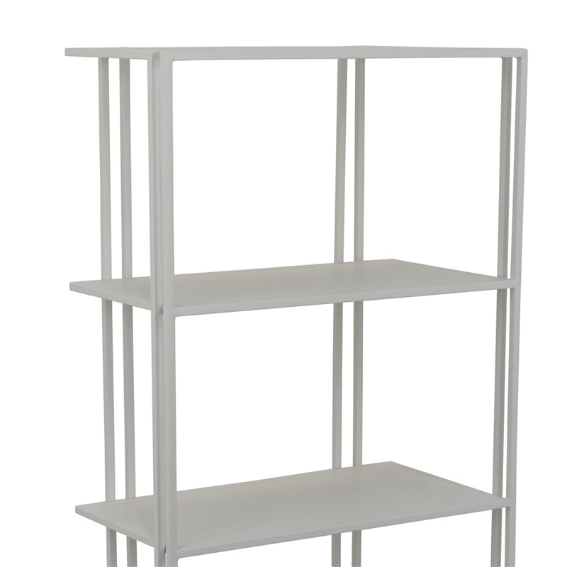 Benjara Plant Display Stand- White Metal- 4 Shelves- Modern Style- 38 Inch