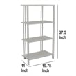 Benjara Plant Display Stand- White Metal- 4 Shelves- Modern Style- 38 Inch