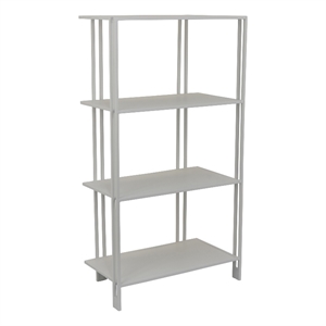 Benjara Plant Display Stand- White Metal- 4 Shelves- Modern Style- 38 Inch