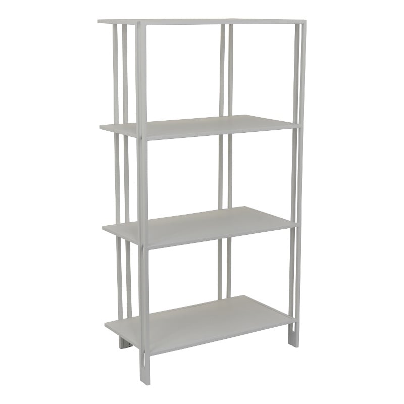 Benjara Plant Display Stand- White Metal- 4 Shelves- Modern Style- 38 Inch