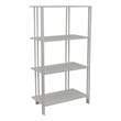 Benjara Plant Display Stand- White Metal- 4 Shelves- Modern Style- 38 Inch