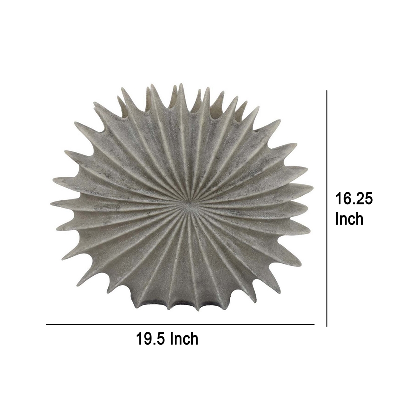 Benjara Wink Accent Vase- Sea Urchin Gray Resin Statuette- Modern 20 Inch