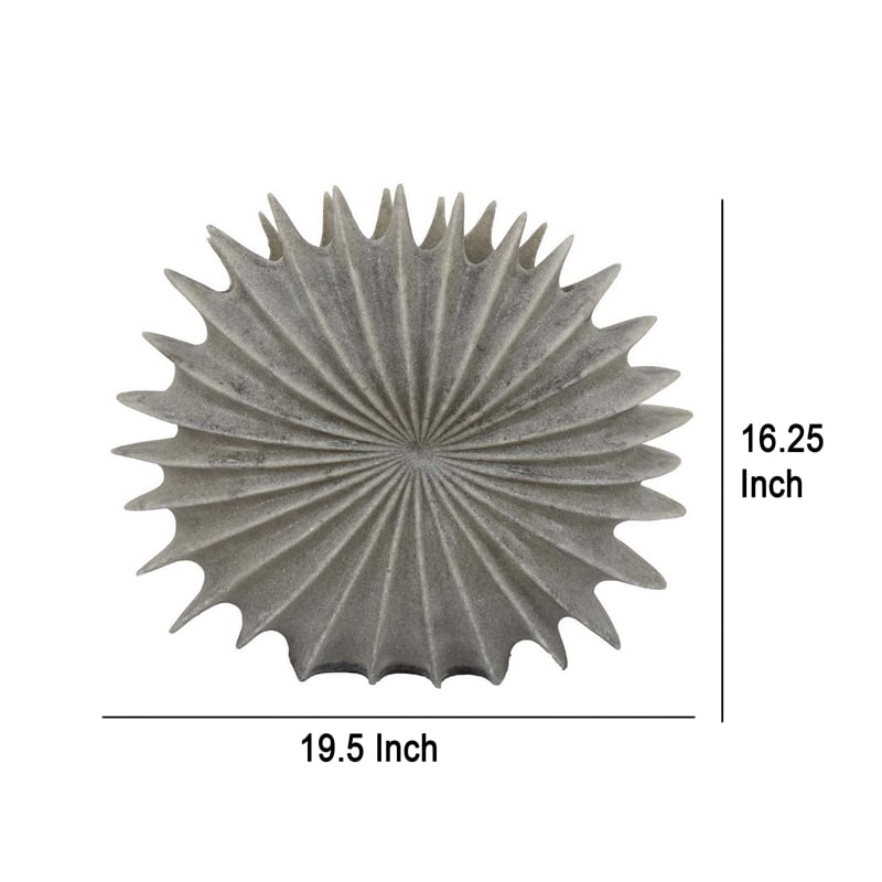 Benjara Wink Accent Vase- Sea Urchin Gray Resin Statuette- Modern 20 Inch
