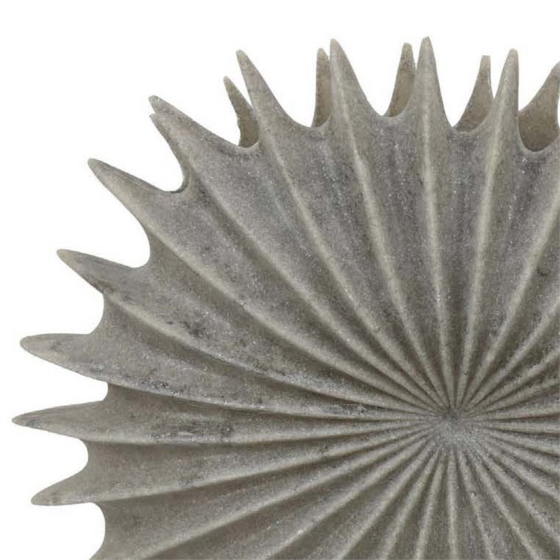 Benjara Wink Accent Vase- Sea Urchin Gray Resin Statuette- Modern 20 Inch