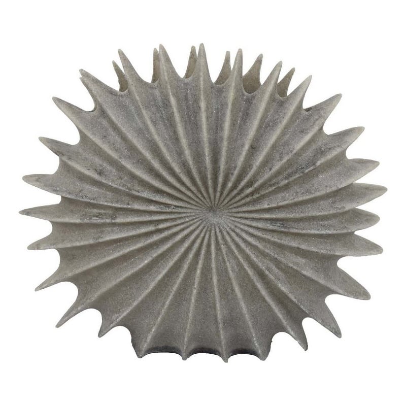 Benjara Wink Accent Vase- Sea Urchin Gray Resin Statuette- Modern 20 Inch