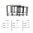 Benjara Buckley Nesting Plant Stand Table Set of 2- Black Metal- Mirrored Top