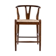 Benjara Cera Counter Stool Chair- Handwoven Rope- Cappuccino Brown
