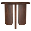 Benjara Novo Side End Table- 24 Inch- Three Panel Legs- Brown Mango Wood