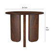 Benjara Novo Side End Table- 24 Inch- Three Panel Legs- Brown Mango Wood