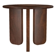 Benjara Novo Side End Table- 24 Inch- Three Panel Legs- Brown Mango Wood