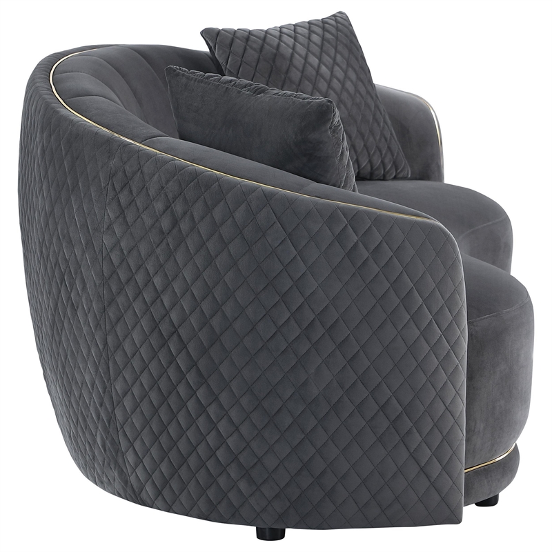 Benjara Buo Curved Loveseat- 73