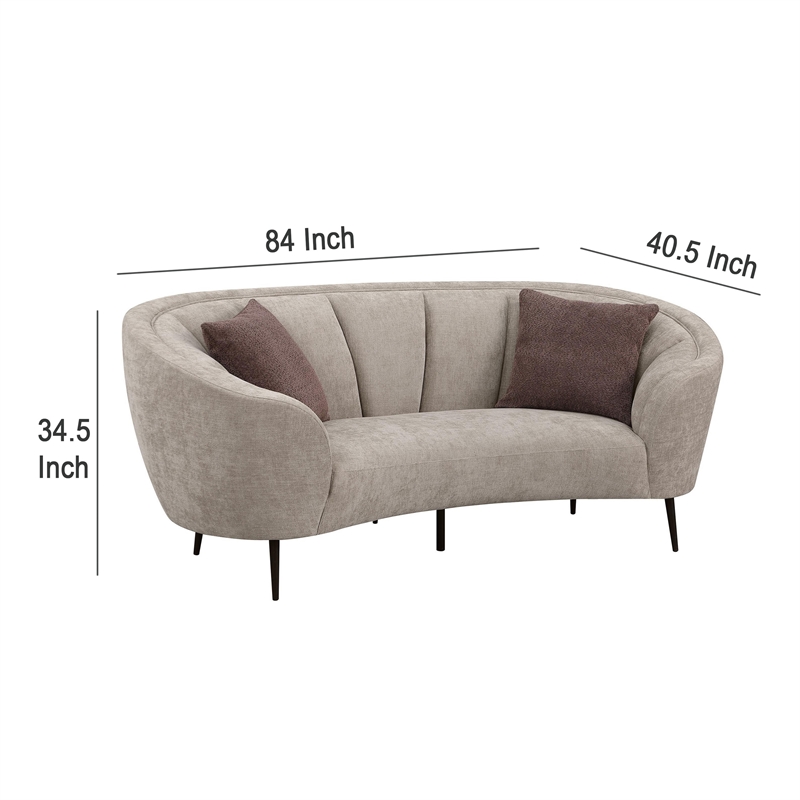 Benjara Zui Curved Loveseat- 84