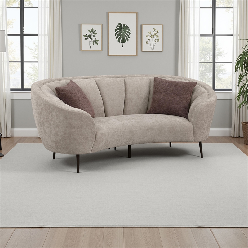 Benjara Zui Curved Loveseat- 84