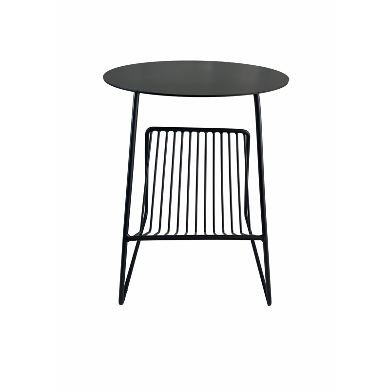 Benjara Zeo Side End Table w Magazine Rack- 14