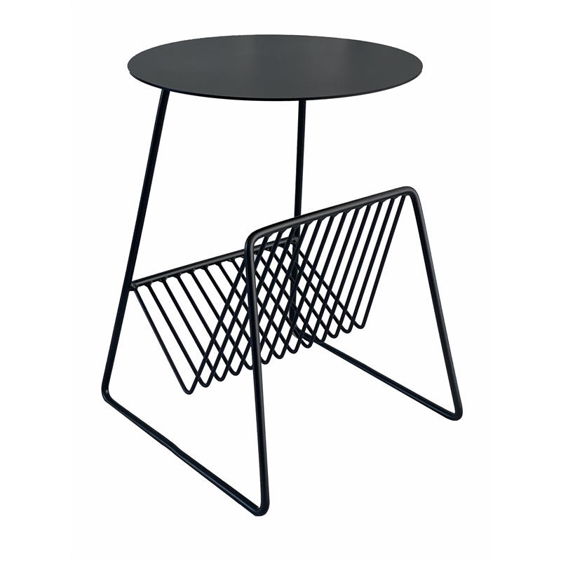 Benjara Zeo Side End Table w Magazine Rack- 14
