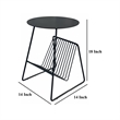 Benjara Zeo Side End Table w Magazine Rack- 14