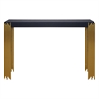 Benjara Theo Console Table- Gold Metal Legs- Retro Black Wood Frame 48 Inch