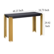 Benjara Theo Console Table- Gold Metal Legs- Retro Black Wood Frame 48 Inch