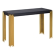 Benjara Theo Console Table- Gold Metal Legs- Retro Black Wood Frame 48 Inch