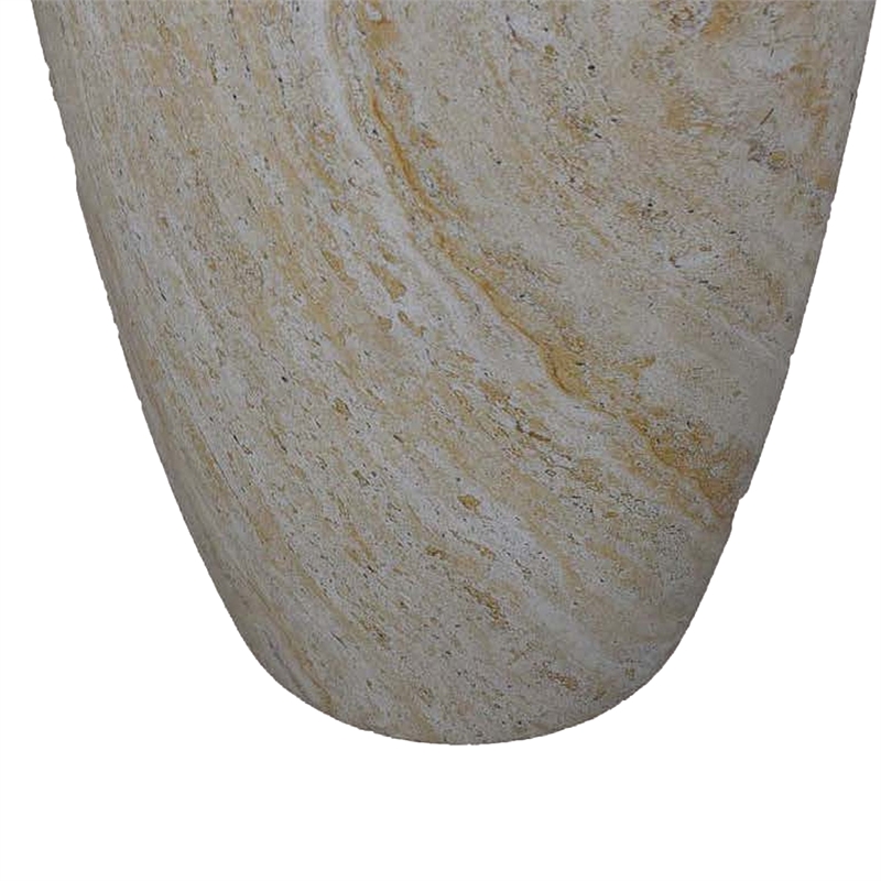 Benjara Archi Plant Stand Table- Tapered Marbled White Resin Base 18 Inch
