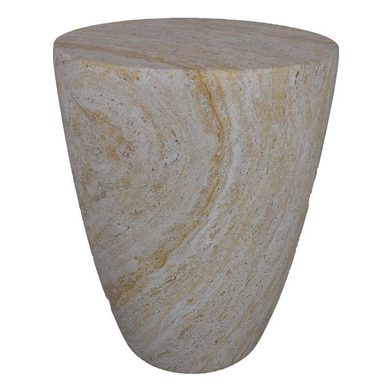 Benjara Archi Plant Stand Table- Tapered Marbled White Resin Base 18 Inch