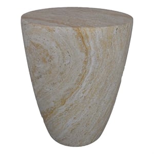 Benjara Archi Plant Stand Table- Tapered Marbled White Resin Base 18 Inch