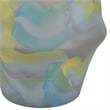Benjara Accent Flower Vase- Brushstroke Pattern Blue Yellow Ceramic- 10 Inch