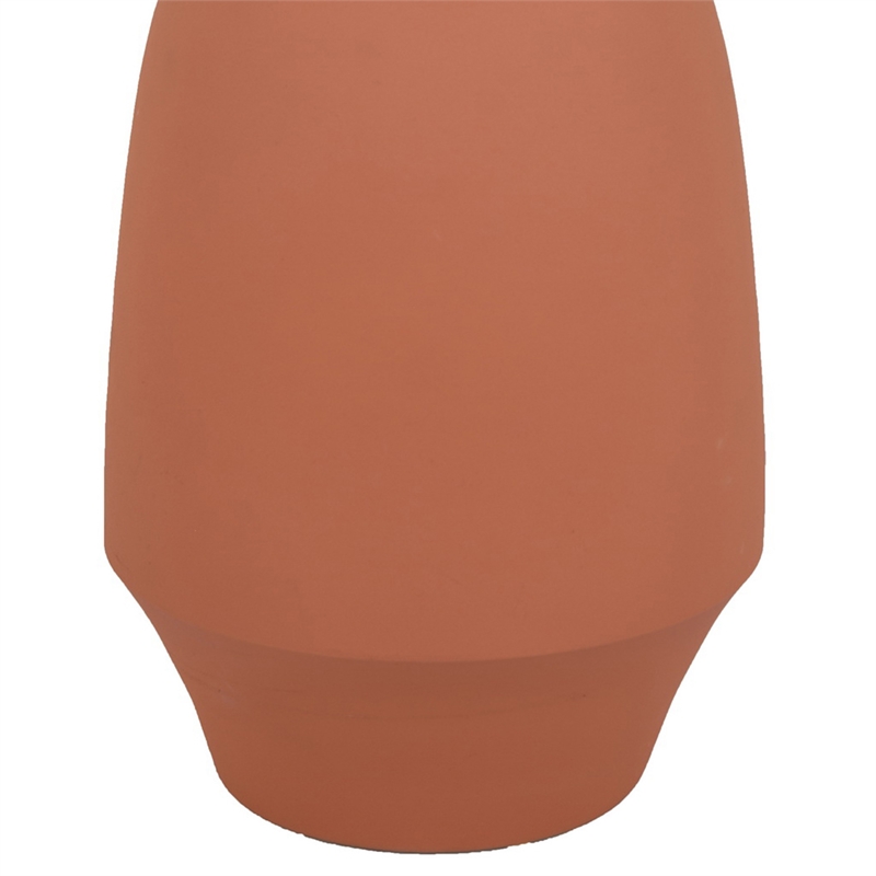 Benjara Decorative Flower Vase- Terracotta Inspired Orange Ceramic 15 Inch