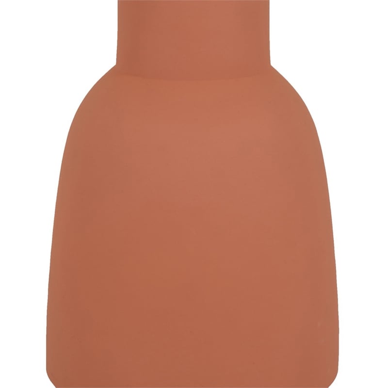 Benjara Decorative Flower Vase- Terracotta Inspired Orange Ceramic 15 Inch