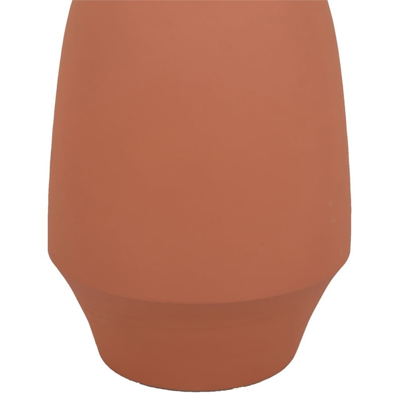 Benjara Decorative Flower Vase- Terracotta Inspired Orange Ceramic 15 Inch