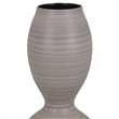 Benjara Modern Flower Vase- Double Bulb Ombre Textured Gray Ceramic- 17 Inch