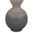 Benjara Modern Flower Vase- Double Bulb Ombre Textured Gray Ceramic- 17 Inch
