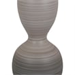 Benjara Modern Flower Vase- Double Bulb Ombre Textured Gray Ceramic- 17 Inch