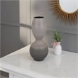Benjara Modern Flower Vase- Double Bulb Ombre Textured Gray Ceramic- 17 Inch