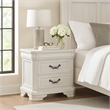 Benjara Lynda Nightstand- 2 Drawers Metal Handles- White Acacia Wood 27 Inch