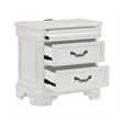 Benjara Lynda Nightstand- 2 Drawers Metal Handles- White Acacia Wood 27 Inch