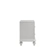 Benjara Stacy Nightstand with 2 Drawers and LED Lights- Silver and White Wood