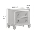 Benjara Stacy Nightstand with 2 Drawers and LED Lights- Silver and White Wood