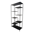 Benjara Dean Plant Stand with 8 Shelves and Tiered Design- Black Metal 80 Inch