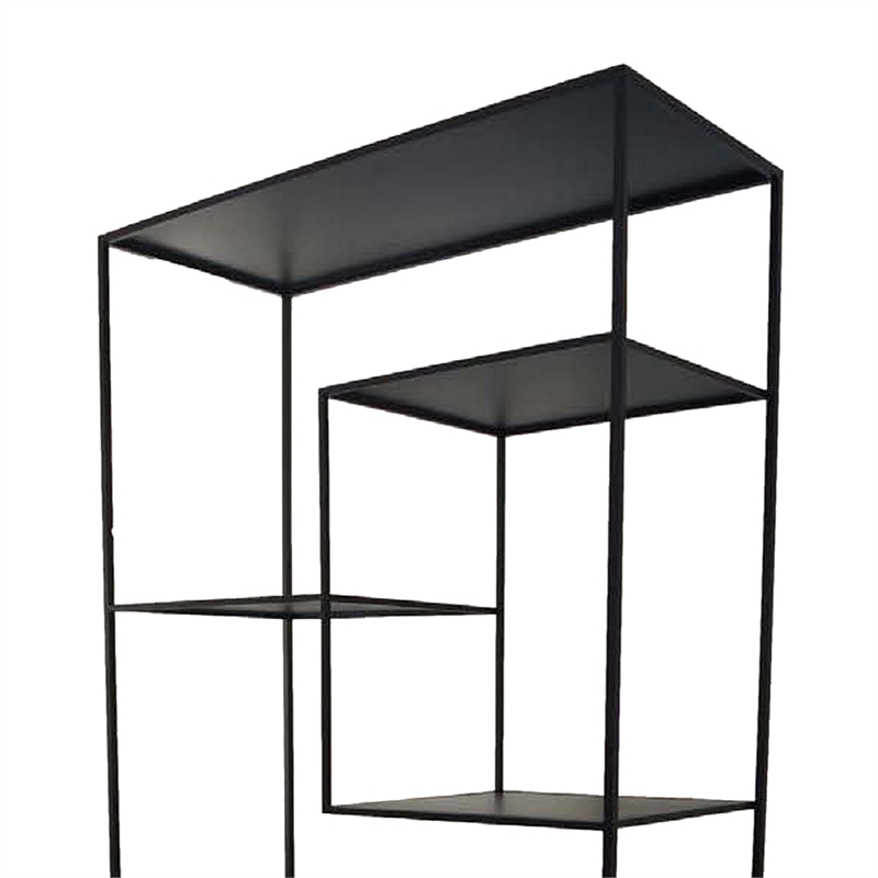 Benjara Dean Plant Stand with 8 Shelves and Tiered Design- Black Metal 80 Inch