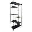 Benjara Dean Plant Stand with 8 Shelves and Tiered Design- Black Metal 80 Inch